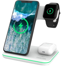 Бездротовий зарядний пристрій Canyon WS-303 3 в 1 QI White