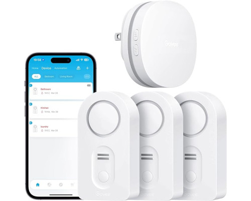 Датчик витоку води Govee Wi-Fi Water Sensors Alarm система розумний будинок 3 шт/уп