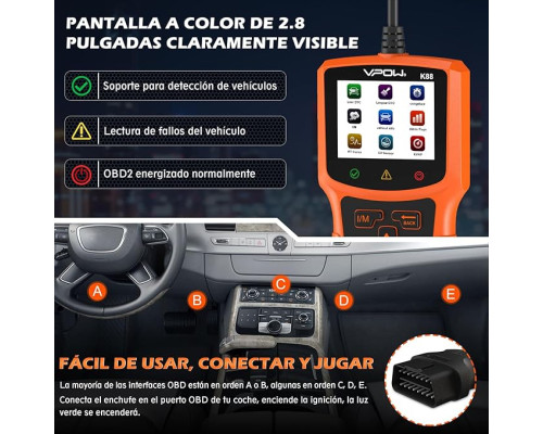 Діагностичний сканер OBD2 VPOW K88 PRO ДЛЯ ВСІХ АВТОМОБІЛЕЙ С OBDII