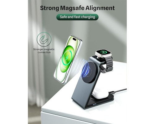 Безпровідна зарядка ezpower MagSafe 3 в 1 для iPhone/iWatch/AirPods