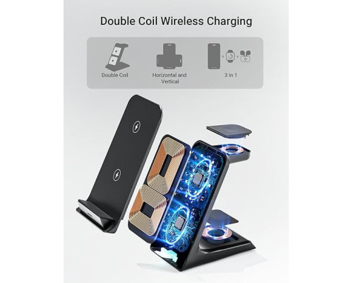 Зарядна станція 3 в 1 ezpower для товстих футлярів 10 мм для iPhone