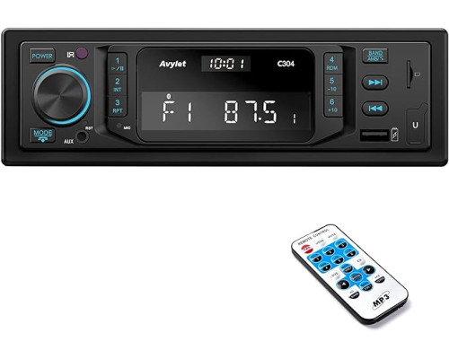 Автомобільний радіоприймач Avylet C304 RDS Bluetooth 5.0 Handsfree, дзвінки та годинник