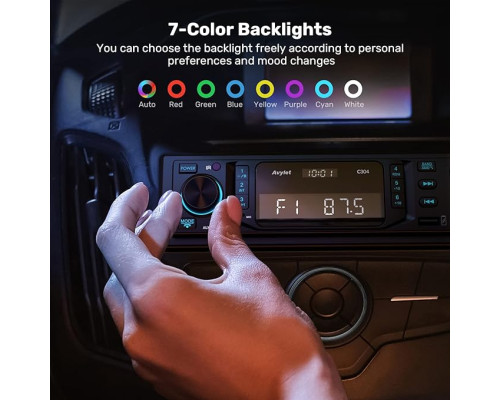 Автомобільний радіоприймач Avylet C304 RDS Bluetooth 5.0 Handsfree, дзвінки та годинник