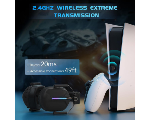 Ігрові навушники Gvyugke 2,4 ГГц для PS5, PS4, ПК, Nintendo Switch, Mac