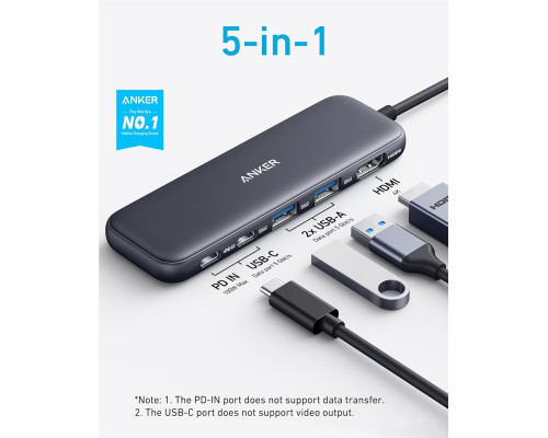 Адаптер Anker 332 USB-C (5-в-1)  4K HDMI, 5 Гбіт/с