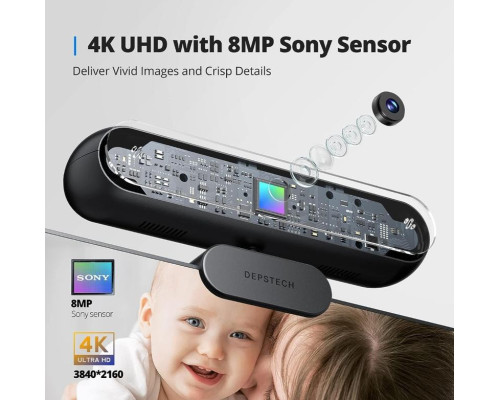 Веб-камера Depstech 4k, dw40 з мікрофоном, автофокусом