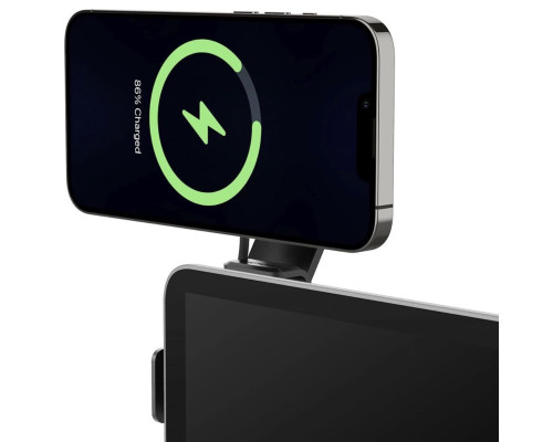Автотримач з функцією бездротової зарядки Spigen ITT90W Onetap для Tesla Model 3 | Y | X | S Black with MagSafe