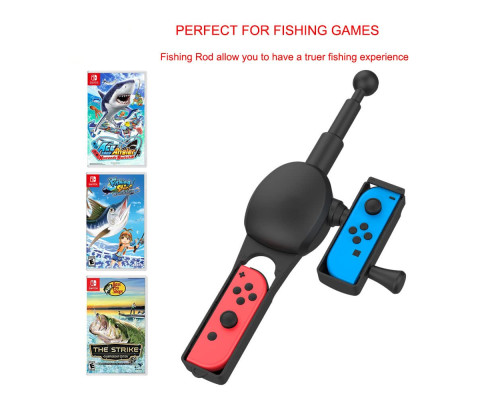 Вудка ігрова для Nintendo Switch&Switch OLED, ZKKEIIE Fishing Game Kit