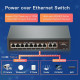 10-портовий комутатор PoE Davuaz з 8 портами POE+ і 2 портами Gigabit Uplink