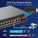 10-портовий комутатор PoE Davuaz з 8 портами POE+ і 2 портами Gigabit Uplink