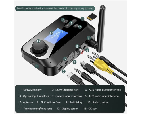 Bluetooth 5.1 приймач-передавач Q Sound C41 PRO LCD Display