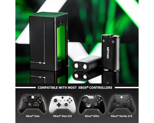Акумулятори NiTHO для Xbox One/Xbox Series X|S з двома акумуляторами та зарядною станцією