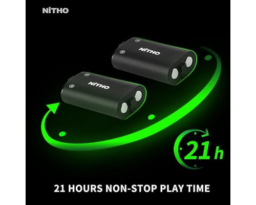 Акумулятори NiTHO для Xbox One/Xbox Series X|S з двома акумуляторами та зарядною станцією