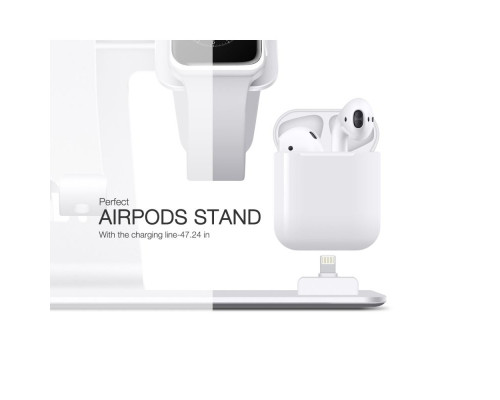 Док-станція для зарядки Bestand 3in1 для iPhone, iWatch, AirPods - срібний