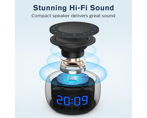 Радіо-будильник BUFFBEE RS11 з Bluetooth, нічник