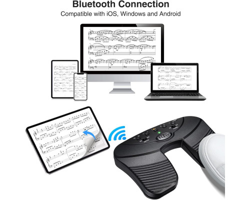 LEKATO Бездротова педаль перегортання сторінок Bluetooth
