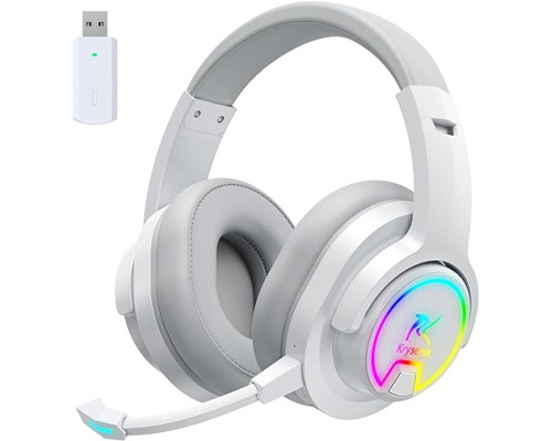 Бездротова ігрова гарнітура Krysenix PG3 RGB для PS4, PS5 з мікрофоном Біла