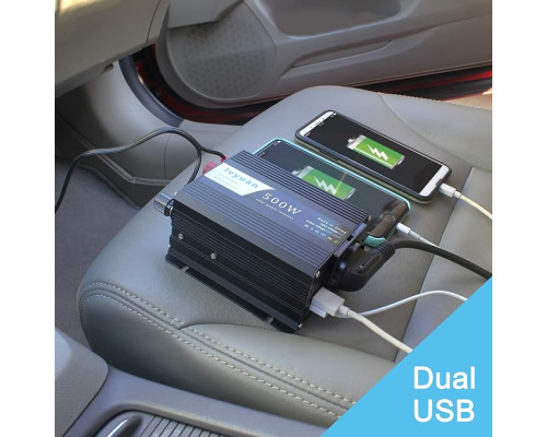Інвертор 12V-220 LVYUAN 500W MOD, перетворювач напруги 12V-220V Модифікована синусоїда