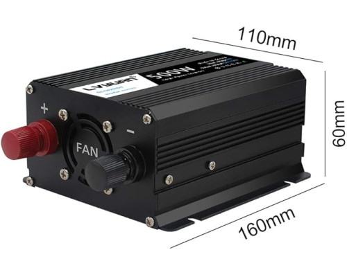 Інвертор 12V-220 LVYUAN 500W MOD, перетворювач напруги 12V-220V Модифікована синусоїда