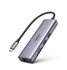 Док-станція хаб Ugreen CM512 USB Type-C-HDMI адаптер концентратор 7 в 1 100W 4K