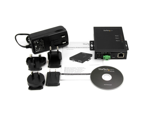 Сервер пристроїв Startech з 2-портовим портом Serial-to-IP - RS232 - металевий і монтується