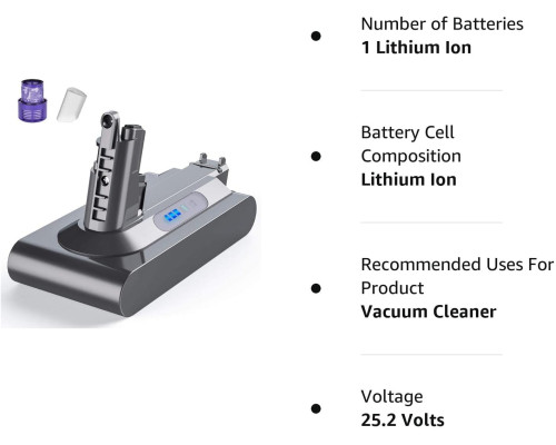 Акумулятор для пилососу Dyson V10  6000mAh
