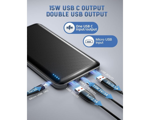 Павербанк, портативний акумулятор Acmaker Q1071 10000mAh, чорний