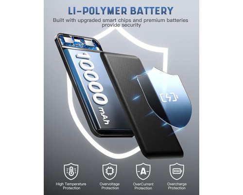 Павербанк, портативний акумулятор Acmaker Q1071 10000mAh, чорний