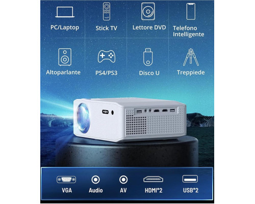 Мультимедійний проектор PARIS RHONE PE-SP001 Full HD 12000 Лм Wi-Fi Bluetooth