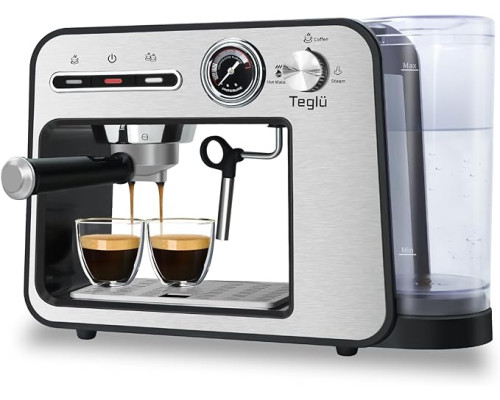 Кавоварка рожкова Teglu Espresso Machine 20 Bar, для еспрессо зі спінювачем