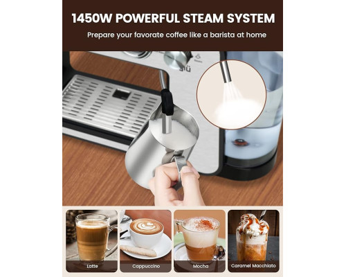 Кавоварка рожкова Teglu Espresso Machine 20 Bar, для еспрессо зі спінювачем