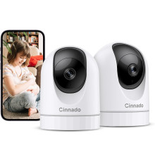 Бездротові камери Cinnado D1 2K 360° 2 шт WiFi-камери для домашньої безпеки, відеоняня