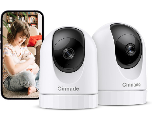 Бездротові камери Cinnado D1 2K 360° 2 шт WiFi-камери для домашньої безпеки, відеоняня
