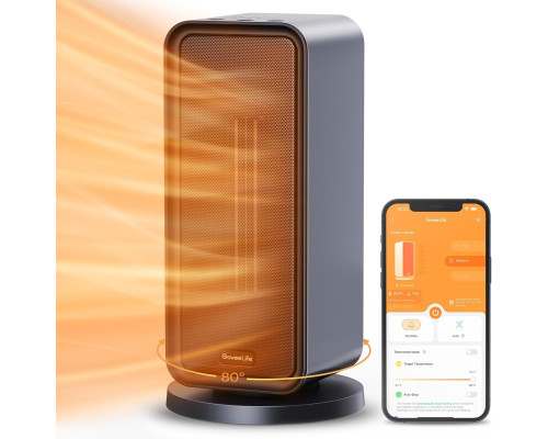 Електричний обігрівач GoveeLife з термостатом,  низькоенергетичний 80° Wi-Fi