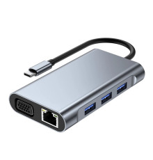 USB Type-C Hub хаб 7 в 1 (USB x3, HDMI, VGA, LAN, Type-C) Shenzhen Technology Co