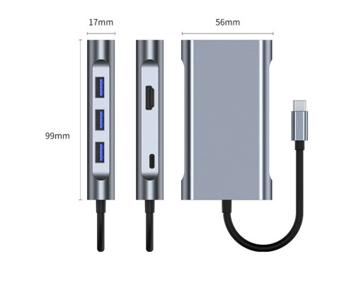 USB Type-C Hub хаб 7 в 1 (USB x3, HDMI, VGA, LAN, Type-C) Shenzhen Technology Co