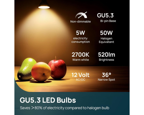Світлодіодна лампа Linkind LED MR16 5 Вт 2700 K GU5.3 12 В 5 шт., двоконтактна лампа
