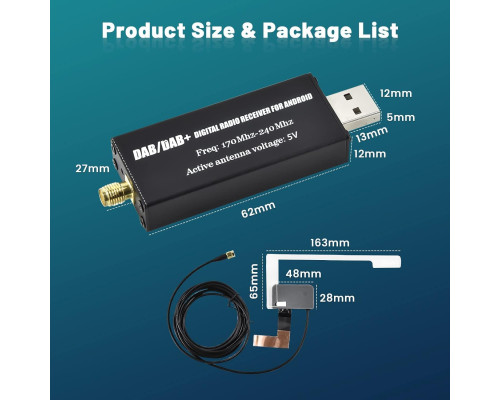 Адаптер для автомобільного радіо Hikity DAB/DAB+ USB