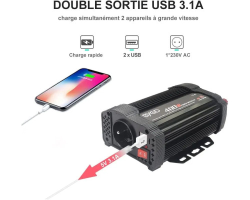Автомобільний інвертор BYGD 12 V 220 V 400 W/800W перетворювач