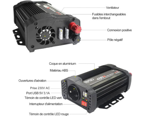 Автомобільний інвертор BYGD 12 V 220 V 400 W/800W перетворювач