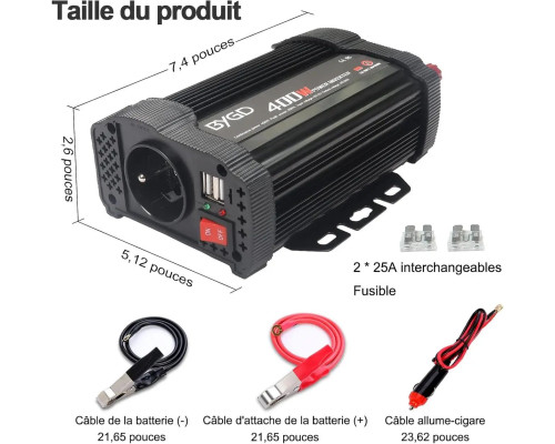 Автомобільний інвертор BYGD 12 V 220 V 400 W/800W перетворювач