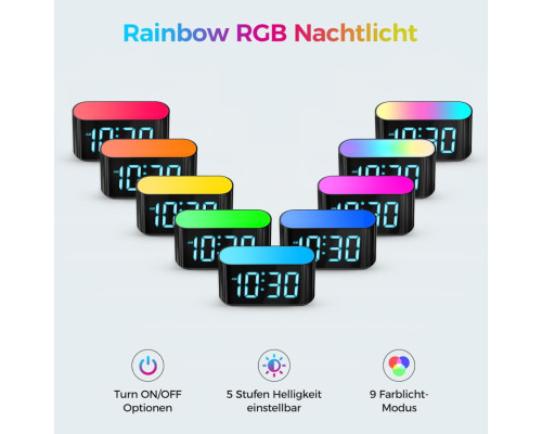 Дитячий будильник DOUMOSH з нічником DEBK13R RGB-нічник