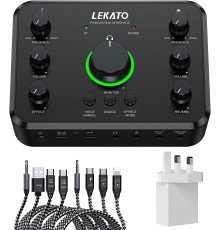 USB-аудіоінтерфейс LEKATO LP-1 для запису, потокової передачі подкастингу з портами XLR/OTG/гітара/запис/монітор