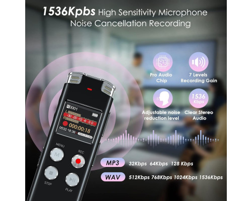 Цифровий диктофон EVISTR L357 USB ємністю 64 ГБ