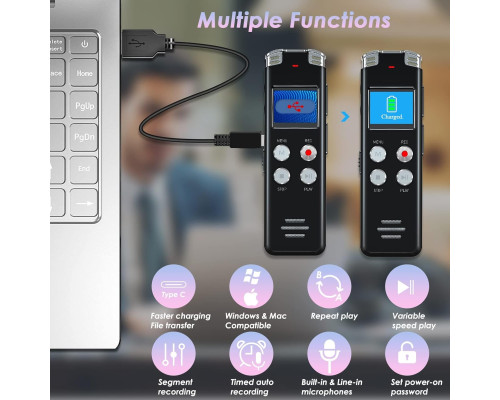 Цифровий диктофон EVISTR L357 USB ємністю 64 ГБ