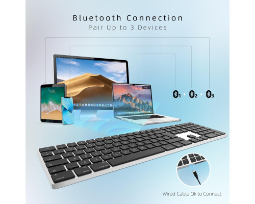Алюмінієва бездротова Bluetooth клавіатура B.FRIENDIT для Mac