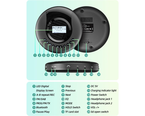 Портативний CD-програвач ARAFUNA BCD21