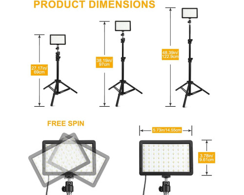 LED освітлювачі відеосвітло Obeamiu 5600K USB 2 шт УЦІНКА