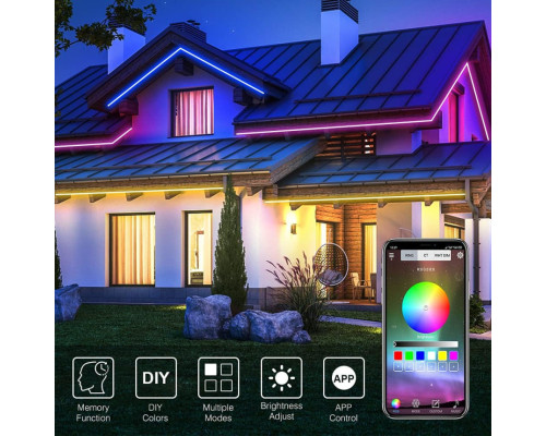 Вулична світлодіодна стрічка GreenSun RGB, 30 м, світлодіодна стрічка Bluetooth