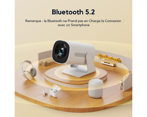 Портативний міні проектор AKIYO O3 Ultra HD 4K Bluetooth 1080P Full HD, 15000 люмен